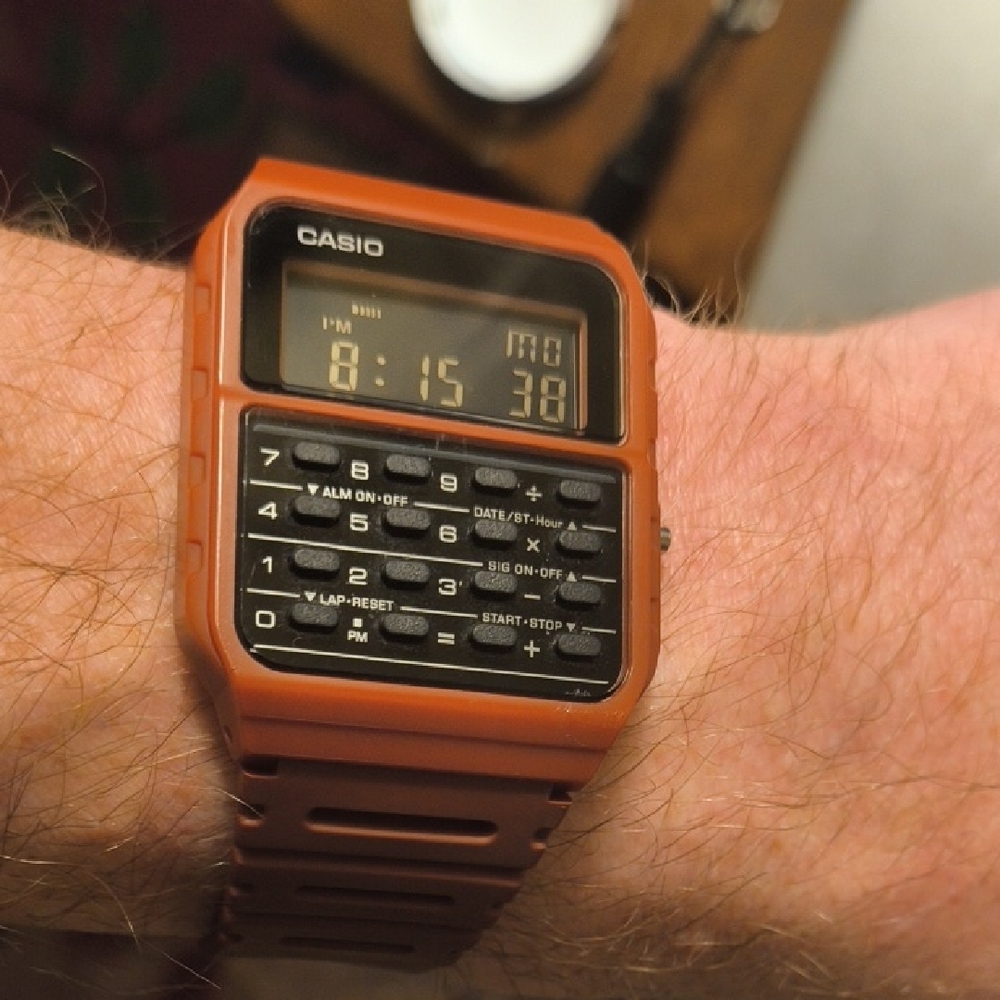 Casio Orange Calculator Watch (Bqck To The Future/
